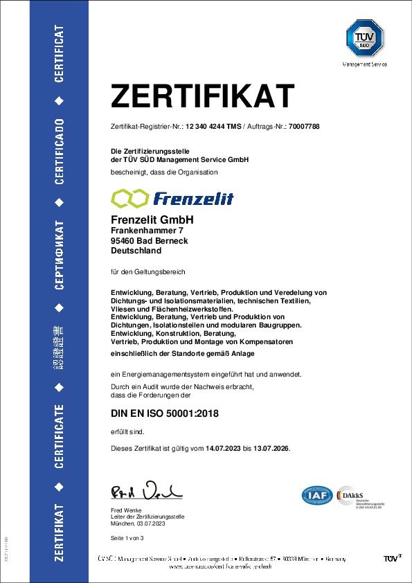 Zertifikat ISO 50001 Energiemanagement