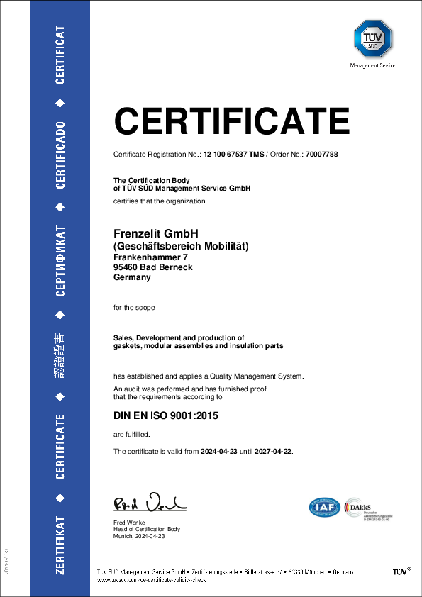 Certificate ISO 9001 Quality management